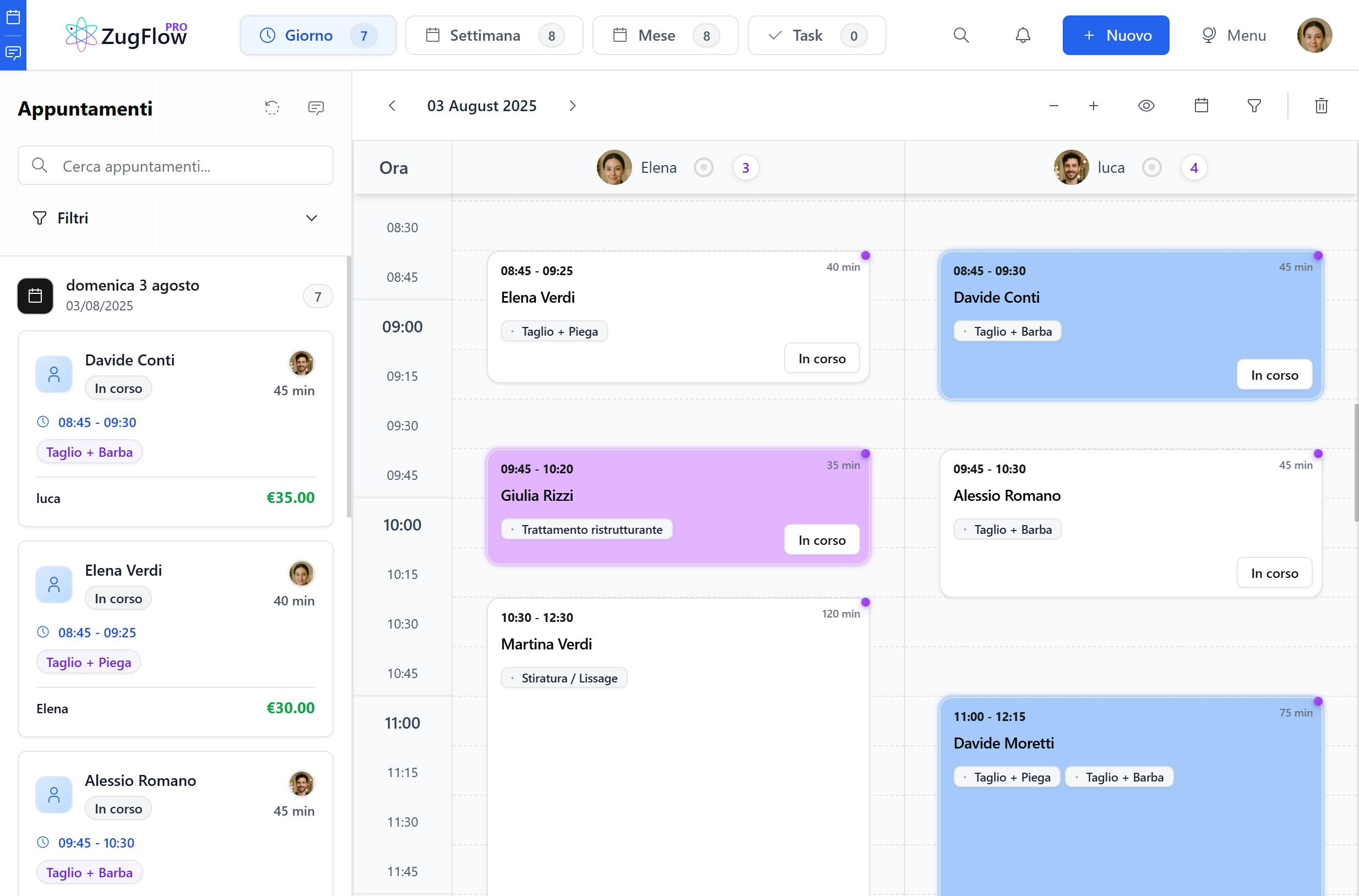 ZugFlow Landing Page Desktop - Piattaforma di gestione intelligente per artigiani